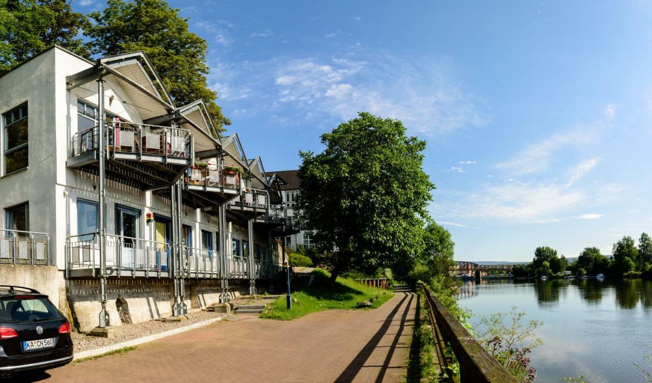 Weserwohnung - Bootshaus Urlaub Am Wasser Hamelin Exterior foto